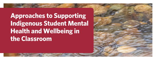 Approaches to Supporting Indigenous Student Mental Health and Wellbeing in the Classroom. Image: Water covering rocks with water with more rain falling