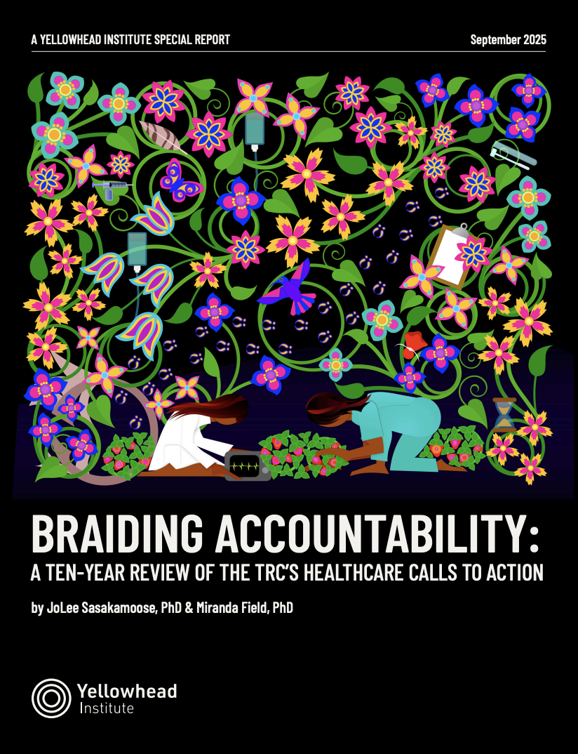 Image: the cover of the Braiding Accountability: A Ten-Year Review of the TRC's Healthcare Calls to Action report.